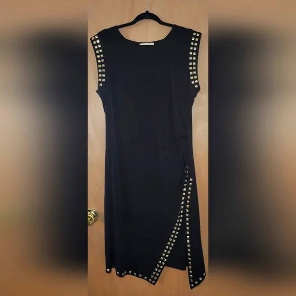 Esquim Michael Kors Black Dress Gold Studs Mid-length Dress Michael Kors  Black Size M International